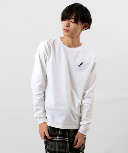 KANGOL(カンゴール)の「【KANGOL/カンゴール】 オーバーサイズ ワンポイント刺繍 バックプリントロゴ ロングTシャツ/ロンT(Tシャツ/カットソー・メンズ・ブラック/ベージュ/オフホワイト・M/L/XL)」の7枚目の写真
