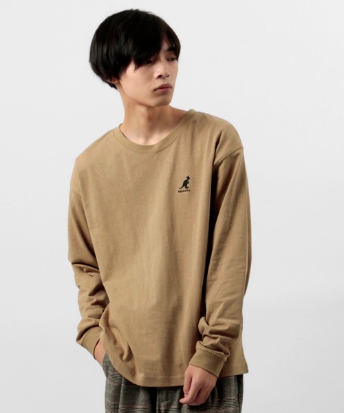 KANGOL(カンゴール)の「【KANGOL/カンゴール】 オーバーサイズ ワンポイント刺繍 バックプリントロゴ ロングTシャツ/ロンT(Tシャツ/カットソー・メンズ・ブラック/ベージュ/オフホワイト・M/L/XL)」の8枚目の写真