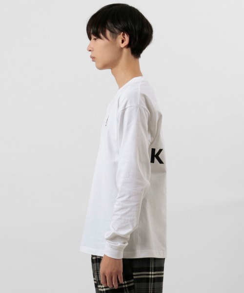 KANGOL(カンゴール)の「【KANGOL/カンゴール】 オーバーサイズ ワンポイント刺繍 バックプリントロゴ ロングTシャツ/ロンT(Tシャツ/カットソー・メンズ・ブラック/ベージュ/オフホワイト・M/L/XL)」の10枚目の写真