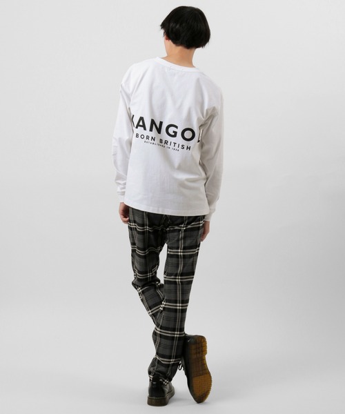 KANGOL(カンゴール)の「【KANGOL/カンゴール】 オーバーサイズ ワンポイント刺繍 バックプリントロゴ ロングTシャツ/ロンT(Tシャツ/カットソー・メンズ・ブラック/ベージュ/オフホワイト・M/L/XL)」の20枚目の写真
