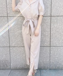 MIIA | パフスリーブコンビネゾン(サロペット/オーバーオール)