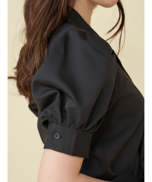 MIIA(ミーア)の「パフスリーブコンビネゾン(サロペット/オーバーオール・レディース・ブラック/オレンジ/ベージュ・FREE)」の8枚目の写真