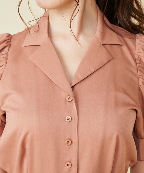 MIIA(ミーア)の「パフスリーブコンビネゾン(サロペット/オーバーオール・レディース・ブラック/オレンジ/ベージュ・FREE)」の7枚目の写真