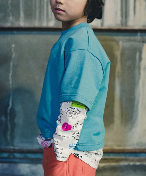 RADCHAP（ラッドチャップ）の「重ね着風トレーナー（スウェット・キッズ・ベージュ/ブルー・120cm/150cm/100cm/110cm/90cm/140cm/130cm）」の8枚目の写真