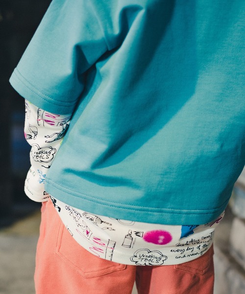 RADCHAP（ラッドチャップ）の「重ね着風トレーナー（スウェット・キッズ・ベージュ/ブルー・120cm/150cm/100cm/110cm/90cm/140cm/130cm）」の3枚目の写真