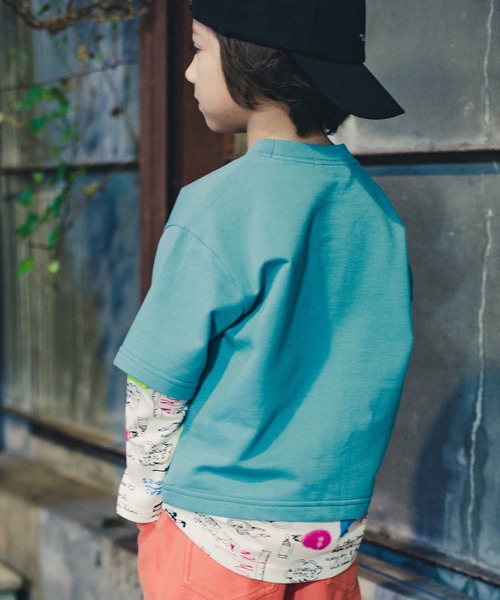 RADCHAP（ラッドチャップ）の「重ね着風トレーナー（スウェット・キッズ・ベージュ/ブルー・120cm/150cm/100cm/110cm/90cm/140cm/130cm）」の9枚目の写真