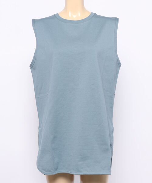 yuw（ユウ）の「２１ヘムノースリーブ　940535（Tシャツ/カットソー・レディース・チャコールグレー/ブラック/オフホワイト/ブルー・FREE）」の16枚目の写真