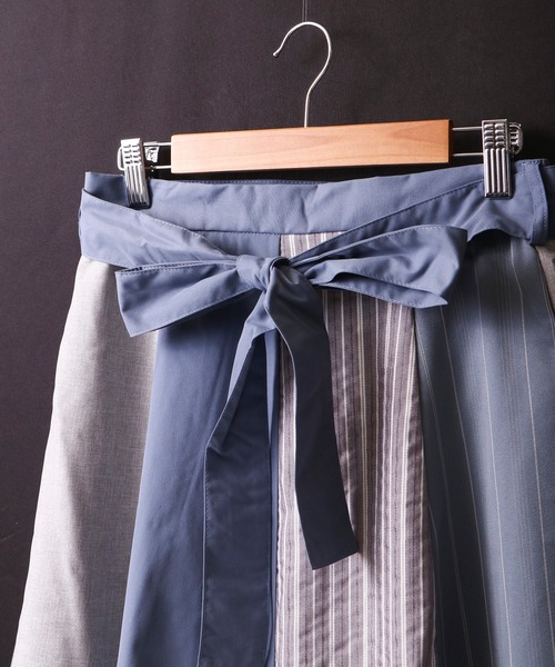 アドーア　パッチワークストライプベルト付きスカート　36 パッチワークストライプベルト付きスカート （スカート）｜ADORE