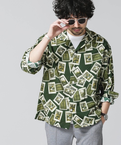 NANO universe（ナノユニバース）の「トランプ総柄　リラックスシャツ　長袖（シャツ/ブラウス・メンズ・ベージュ系その他6/グリーン系その他5・LARGE/MEDIUM/SMALL）」の5枚目の写真