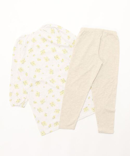 KID BLUE（キッドブルー）の「キッドブルー -ワッフルミモザpt -キッズ用長袖パジャマ -SNQM514 -kidblue（ルームウェア/パジャマ・キッズ・イエロー・130/140/150/120）」の2枚目の写真
