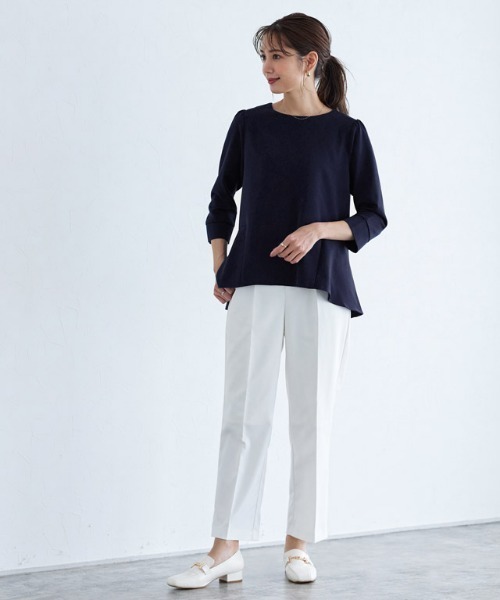 Pierrot（ピエロ）の「バックフレアセットアップ（セットアップ・レディース・ブラック/キャメル/グレイッシュベージュ/ネイビー/グレイッシュブルー/ダークネイビー・M/L/PM）」の21枚目の写真