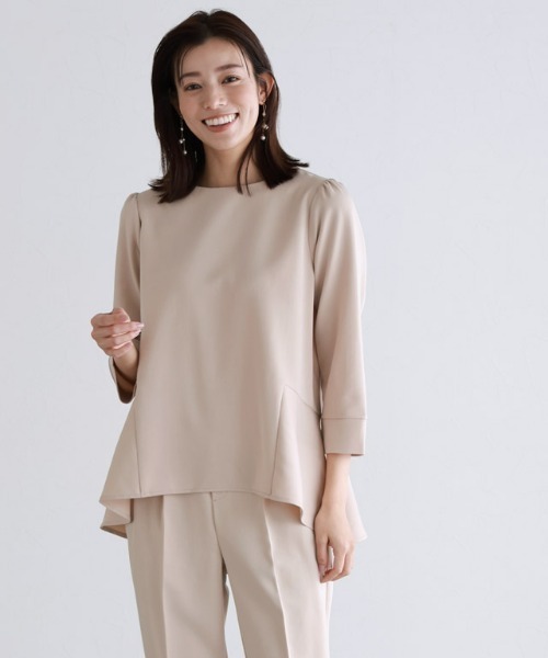 Pierrot（ピエロ）の「バックフレアセットアップ（セットアップ・レディース・ブラック/キャメル/グレイッシュベージュ/ネイビー/グレイッシュブルー/ダークネイビー・M/L/PM）」の19枚目の写真