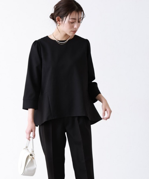 Pierrot（ピエロ）の「バックフレアセットアップ（セットアップ・レディース・ブラック/キャメル/グレイッシュベージュ/ネイビー/グレイッシュブルー/ダークネイビー・M/L/PM）」の15枚目の写真