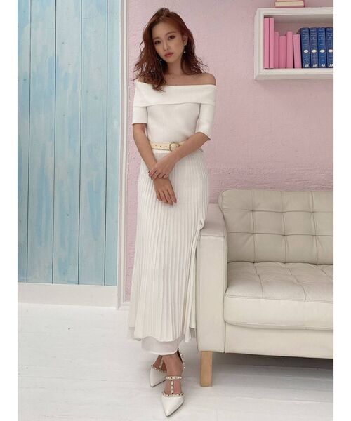 オフショルプリーツ切替ワンピース（ワンピース）｜RESEXXY