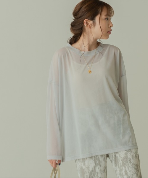 ANGIE(アンジー)の「シアールーズシルエットロンT(長袖)(Tシャツ/カットソー・レディース・ブラック/ライトパープル/ライトグレー・FREE)」の3枚目の写真