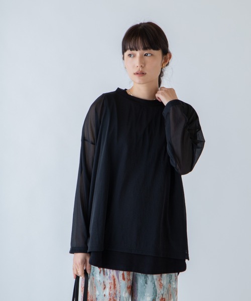 ANGIE(アンジー)の「シアールーズシルエットロンT(長袖)(Tシャツ/カットソー・レディース・ブラック/ライトパープル/ライトグレー・FREE)」の7枚目の写真