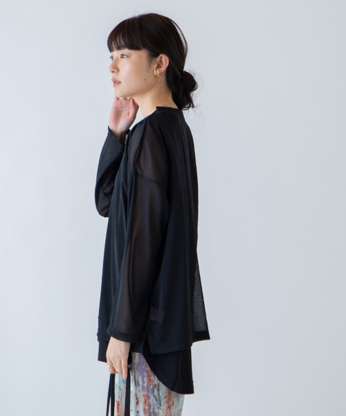 ANGIE(アンジー)の「シアールーズシルエットロンT(長袖)(Tシャツ/カットソー・レディース・ブラック/ライトパープル/ライトグレー・FREE)」の6枚目の写真