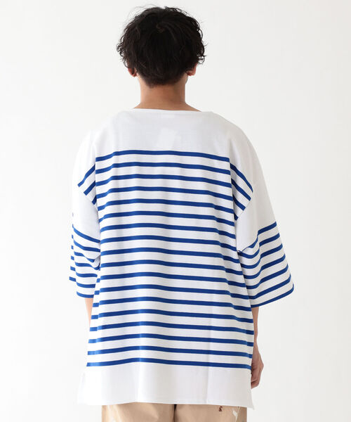 ORCIVAL（オーシバル）の「ORCIVAL × BEAMS / 別注 Russell Over Size Border（Tシャツ/カットソー・メンズ・ブラック/ブルー・4/5/6）」の9枚目の写真