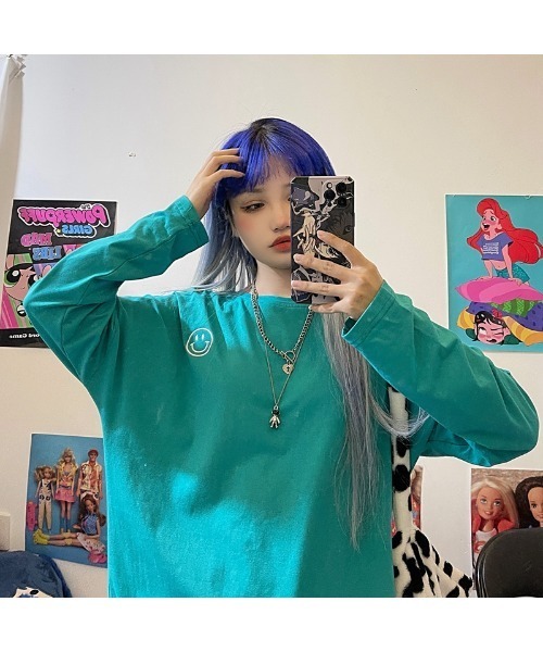 VIBGYOR Women(ヴィブジョー ウィメン)の「【CHW】スマイルポイントビックT(Tシャツ/カットソー・レディース・ホワイト/グリーン/オレンジ/ブラック/ピンク・FREE)」の14枚目の写真