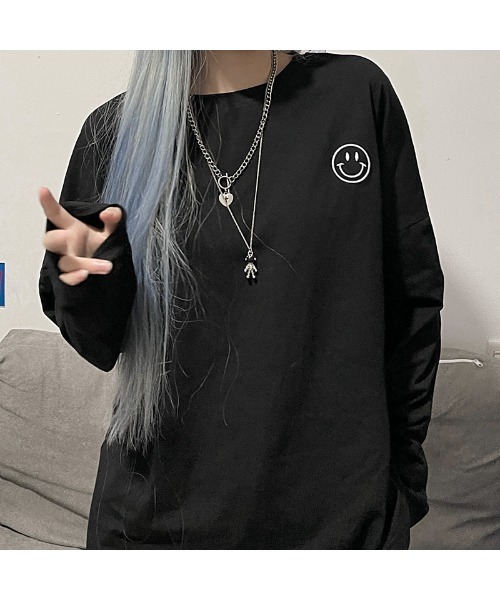 VIBGYOR Women(ヴィブジョー ウィメン)の「【CHW】スマイルポイントビックT(Tシャツ/カットソー・レディース・ホワイト/グリーン/オレンジ/ブラック/ピンク・FREE)」の11枚目の写真