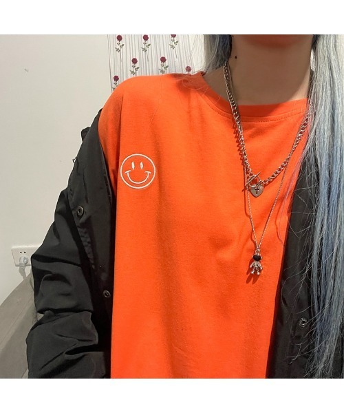 VIBGYOR Women(ヴィブジョー ウィメン)の「【CHW】スマイルポイントビックT(Tシャツ/カットソー・レディース・ホワイト/グリーン/オレンジ/ブラック/ピンク・FREE)」の19枚目の写真
