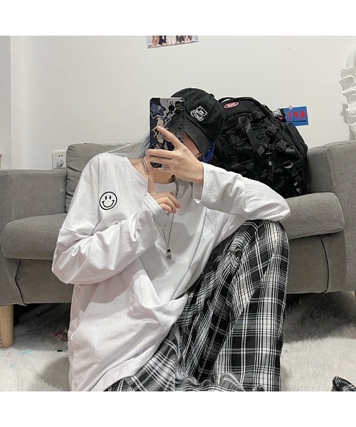 VIBGYOR Women(ヴィブジョー ウィメン)の「【CHW】スマイルポイントビックT(Tシャツ/カットソー・レディース・ホワイト/グリーン/オレンジ/ブラック/ピンク・FREE)」の7枚目の写真