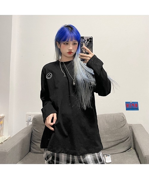 VIBGYOR Women(ヴィブジョー ウィメン)の「【CHW】スマイルポイントビックT(Tシャツ/カットソー・レディース・ホワイト/グリーン/オレンジ/ブラック/ピンク・FREE)」の10枚目の写真