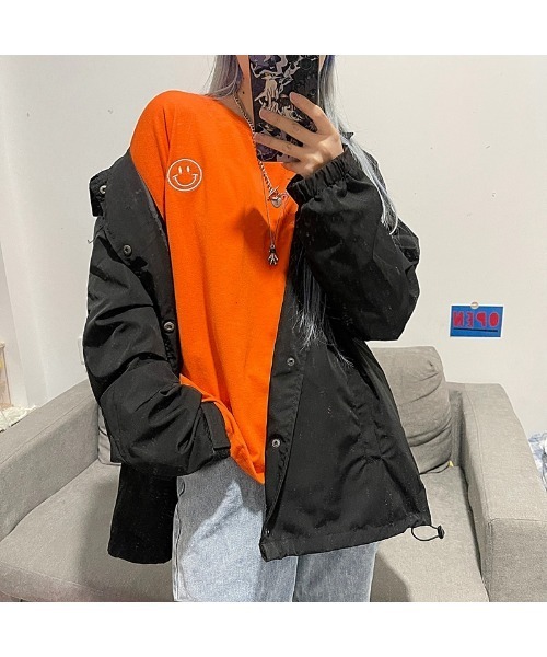 VIBGYOR Women(ヴィブジョー ウィメン)の「【CHW】スマイルポイントビックT(Tシャツ/カットソー・レディース・ホワイト/グリーン/オレンジ/ブラック/ピンク・FREE)」の20枚目の写真