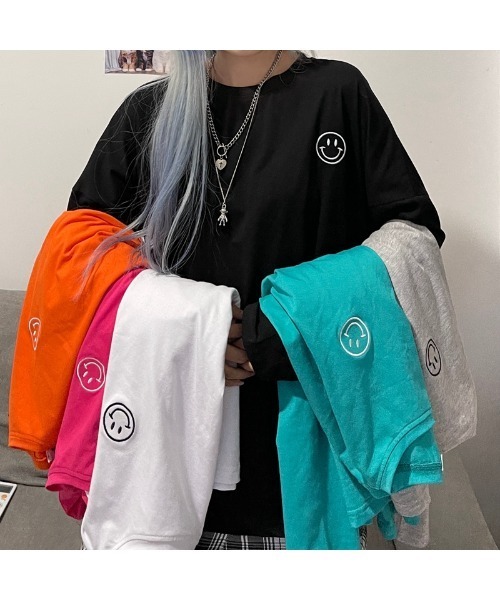 VIBGYOR Women(ヴィブジョー ウィメン)の「【CHW】スマイルポイントビックT(Tシャツ/カットソー・レディース・ホワイト/グリーン/オレンジ/ブラック/ピンク・FREE)」の21枚目の写真