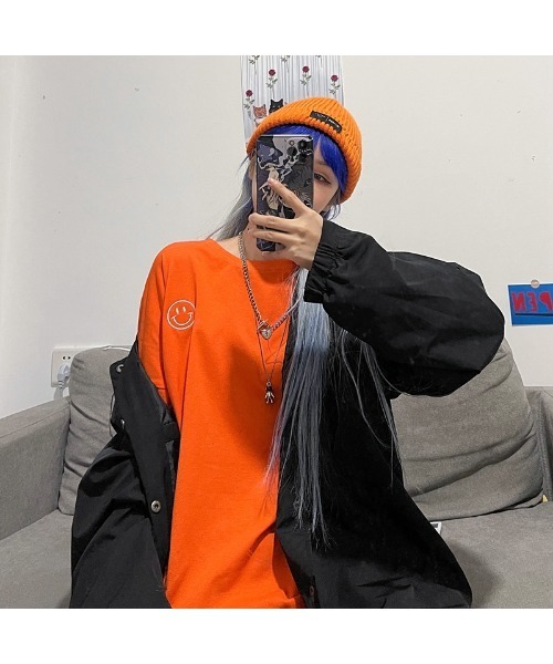 VIBGYOR Women(ヴィブジョー ウィメン)の「【CHW】スマイルポイントビックT(Tシャツ/カットソー・レディース・ホワイト/グリーン/オレンジ/ブラック/ピンク・FREE)」の18枚目の写真