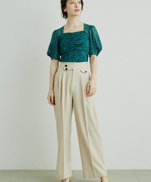 LILY BROWN（リリーブラウン）の「アシンメトリーベルトタックパンツ（その他パンツ・レディース・ブラック/ベージュ・1/0）」の14枚目の写真