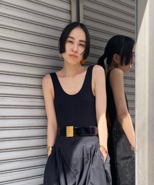 HIROSAI(ヒロサイ)の「バックリボン リブボディースーツ(その他アンダーウェア/インナー・レディース・ホワイト/ブラック・FREE)」の4枚目の写真