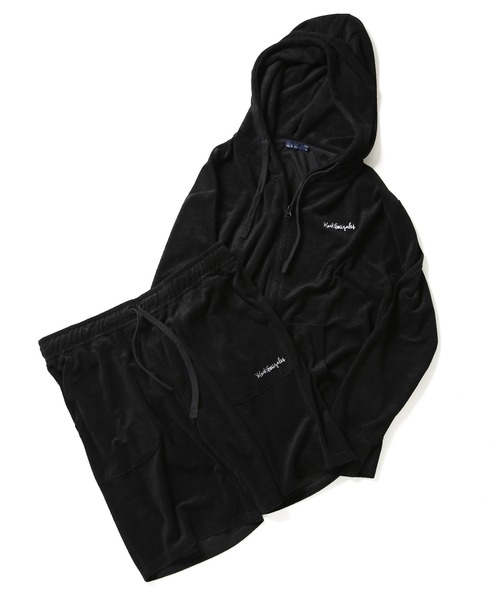 Mark Gonzales（マーク・ゴンザレス）の「Mark Gonzales / マークゴンザレス 別注 コラボ パイル パーカー & ショートパンツ ルームウェア ワンマイルウェア セットアップ（ルームウェア/パジャマ・メンズ・ホワイト系その他/ブラック系その他/グレー系その他/ホワイト系その他2/ホワイト系その他3/ブラック系その他2/ブラック系その他3/グレー系その他2/グレー系その他3・MEDIUM/LARGE）」の4枚目の写真