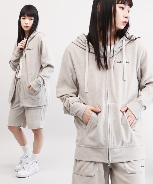 Mark Gonzales（マーク・ゴンザレス）の「Mark Gonzales / マークゴンザレス 別注 コラボ パイル パーカー & ショートパンツ ルームウェア ワンマイルウェア セットアップ（ルームウェア/パジャマ・メンズ・ホワイト系その他/ブラック系その他/グレー系その他/ホワイト系その他2/ホワイト系その他3/ブラック系その他2/ブラック系その他3/グレー系その他2/グレー系その他3・MEDIUM/LARGE）」の7枚目の写真