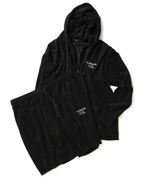 Mark Gonzales（マーク・ゴンザレス）の「Mark Gonzales / マークゴンザレス 別注 コラボ パイル パーカー & ショートパンツ ルームウェア ワンマイルウェア セットアップ（ルームウェア/パジャマ・メンズ・ホワイト系その他/ブラック系その他/グレー系その他/ホワイト系その他2/ホワイト系その他3/ブラック系その他2/ブラック系その他3/グレー系その他2/グレー系その他3・MEDIUM/LARGE）」の6枚目の写真