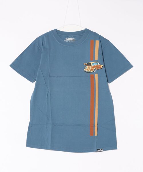 tone(トーン)の「【THOUSANDMILE/サウザンドマイル】S/S PRINT TEE Made in USA(UN)(Tシャツ/カットソー・メンズ・オリーブ/ブルー/ナチュラル/マルーン・MEDIUM/SMALL)」の3枚目の写真