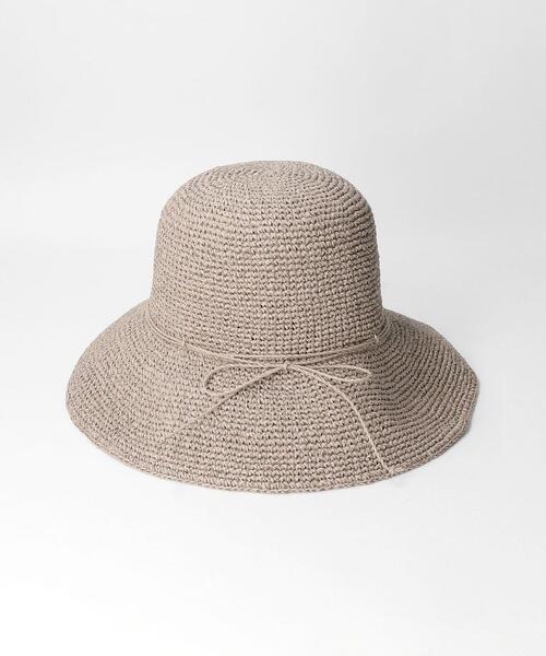 green label relaxing（グリーンレーベルリラクシング）の「[ 手洗い可能 ] SC ウォッシャブル ワシ ツバ広 ハット（ハット・レディース・ライトグレー/ベージュ・FREE）」の3枚目の写真