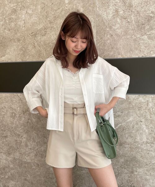 MAJESTIC LEGON（マジェスティックレゴン）の「アソート抜け感シャツ（シャツ/ブラウス・レディース・オフホワイト/ブルー/A/ブルー系その他2・SMALL/MEDIUM）」の5枚目の写真