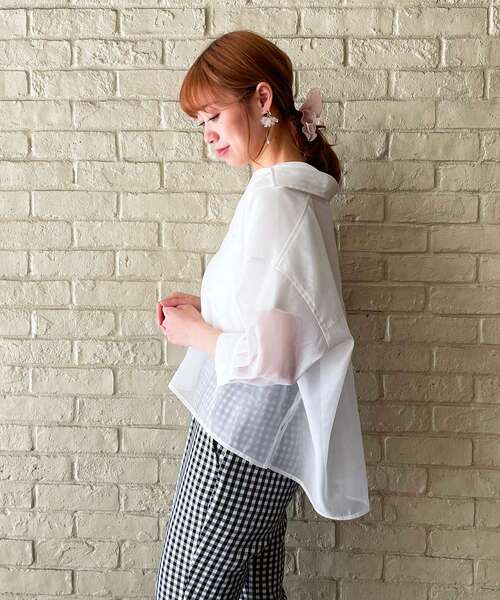 MAJESTIC LEGON（マジェスティックレゴン）の「アソート抜け感シャツ（シャツ/ブラウス・レディース・オフホワイト/ブルー/A/ブルー系その他2・SMALL/MEDIUM）」の7枚目の写真