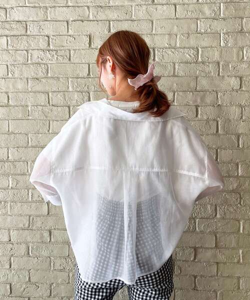 MAJESTIC LEGON（マジェスティックレゴン）の「アソート抜け感シャツ（シャツ/ブラウス・レディース・オフホワイト/ブルー/A/ブルー系その他2・SMALL/MEDIUM）」の16枚目の写真