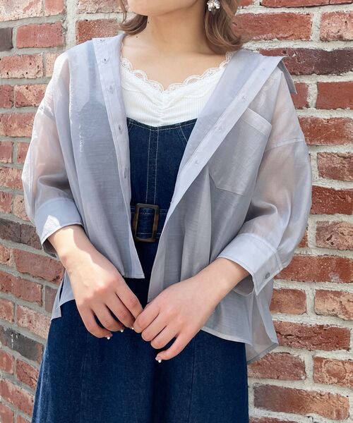 MAJESTIC LEGON（マジェスティックレゴン）の「アソート抜け感シャツ（シャツ/ブラウス・レディース・オフホワイト/ブルー/A/ブルー系その他2・SMALL/MEDIUM）」の22枚目の写真