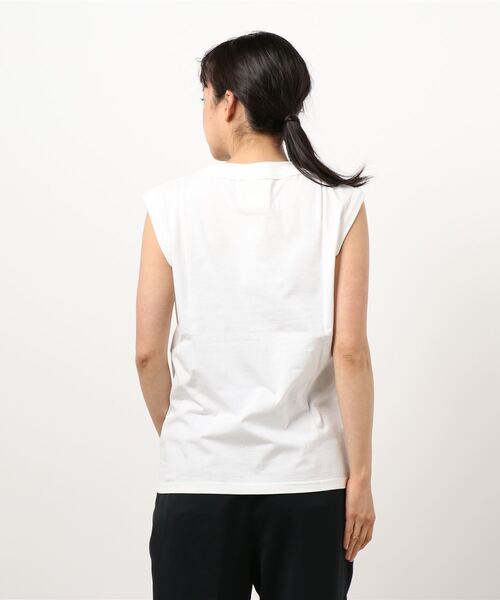 MASTER&Co（マスターアンドコー）の「MASTER&Co. マスター&コー　別注Fロゴタンクトップ（Tシャツ/カットソー・レディース・ホワイト・FREE）」の5枚目の写真