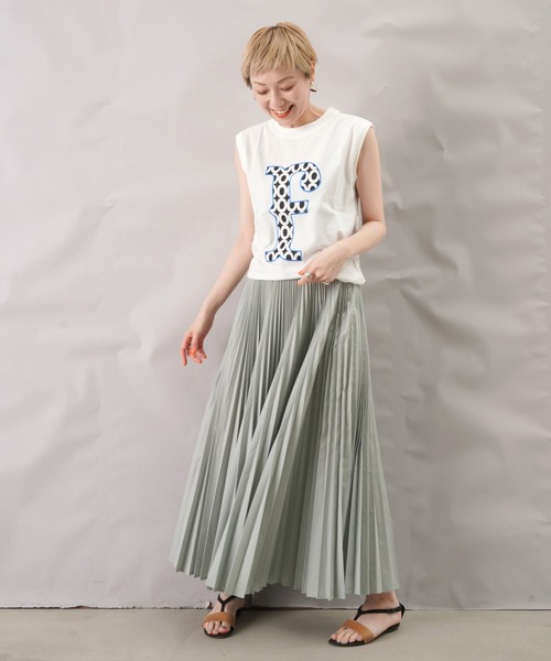 MASTER&Co（マスターアンドコー）の「MASTER&Co. マスター&コー　別注Fロゴタンクトップ（Tシャツ/カットソー・レディース・ホワイト・FREE）」の2枚目の写真