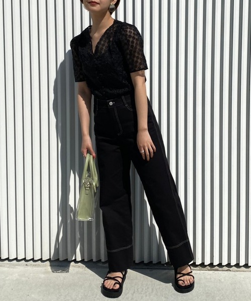 Heather（ヘザー）の「オーガンジーフラワー半袖ブラウス　954132（シャツ/ブラウス・レディース・ブラック系/アイボリー系/ピンク系・FREE）」の17枚目の写真