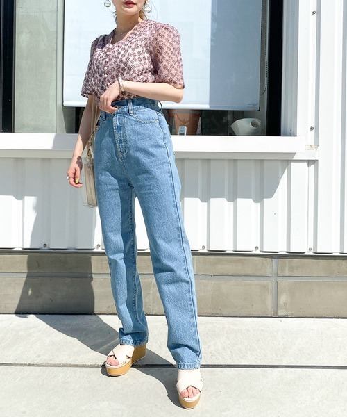 Heather（ヘザー）の「オーガンジーフラワー半袖ブラウス　954132（シャツ/ブラウス・レディース・ブラック系/アイボリー系/ピンク系・FREE）」の12枚目の写真