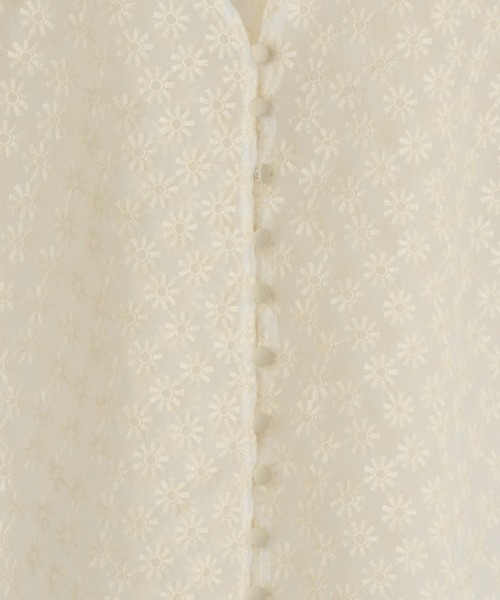 Heather（ヘザー）の「オーガンジーフラワー半袖ブラウス　954132（シャツ/ブラウス・レディース・ブラック系/アイボリー系/ピンク系・FREE）」の5枚目の写真