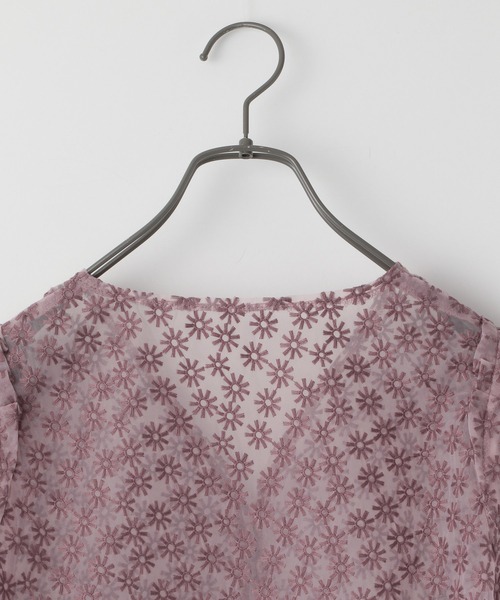 Heather（ヘザー）の「オーガンジーフラワー半袖ブラウス　954132（シャツ/ブラウス・レディース・ブラック系/アイボリー系/ピンク系・FREE）」の9枚目の写真