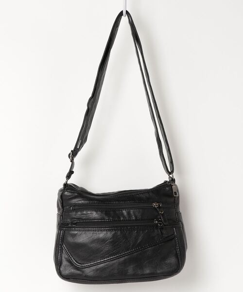 SFW（エスエフダブリュー）の「レザータッチ トート&ショルダーバッグ（ショルダーバッグ・レディース・グレー/ゴールド/ブラック/ブルー/レッド/ブラウン/パープル・FREE）」の2枚目の写真