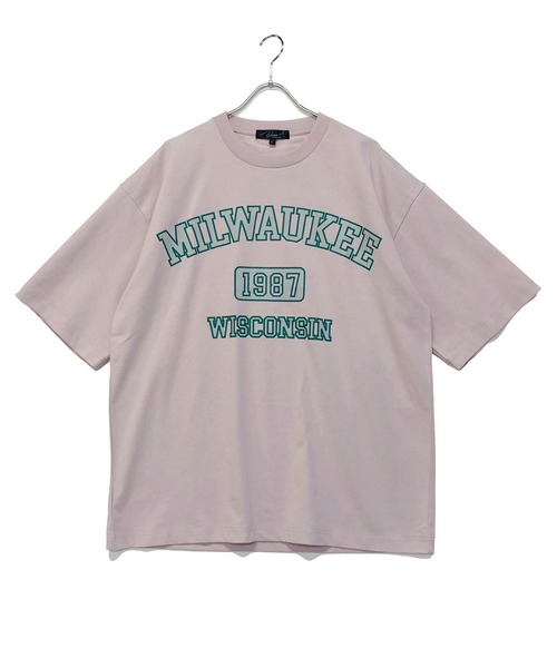 Beno（ビーノ）の「ビンテージ カレッジロゴ プリント Tシャツ 【MILWAUKEE】（Tシャツ/カットソー・メンズ・ブラック/オフホワイト/サックスブルー/アイボリー/ラベンダー/オートミール・M/L）」の6枚目の写真