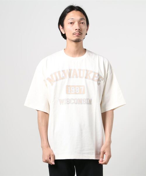 Beno（ビーノ）の「ビンテージ カレッジロゴ プリント Tシャツ 【MILWAUKEE】（Tシャツ/カットソー・メンズ・ブラック/オフホワイト/サックスブルー/アイボリー/ラベンダー/オートミール・M/L）」の19枚目の写真